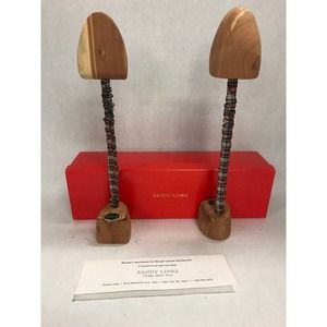 SANDY LINKS shoe tree womens Cedar Pair unused GOLF Vintage plaid liner BOX